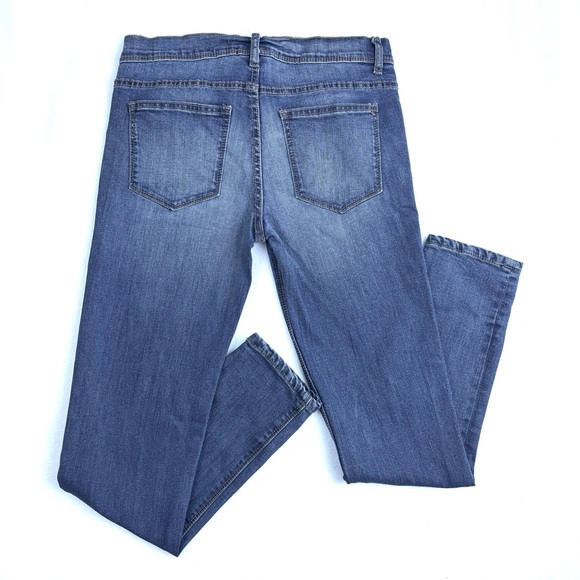 NWT Nordstrom Black Label Distress Red/Black Buffalo Plaid Patch Skinny Jean 27 - Picture 8 of 16